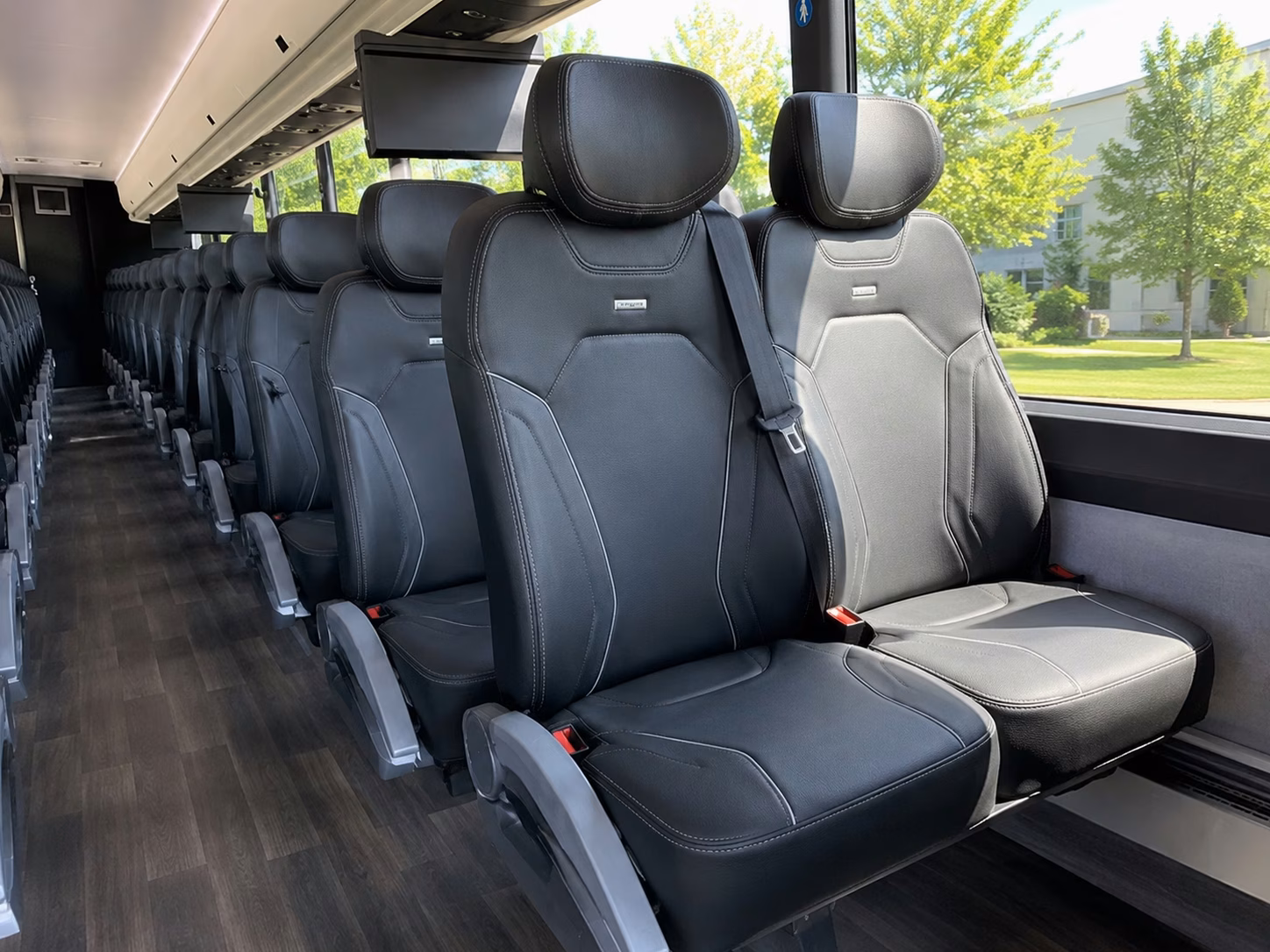 56 passenger charter bus inside